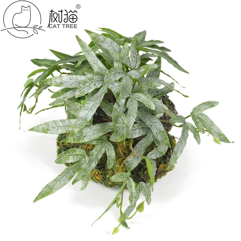 Tree cat Fern 3d printing fern leaf simulation wall hanging flower wall decoration hanging orchid potted plastic flower