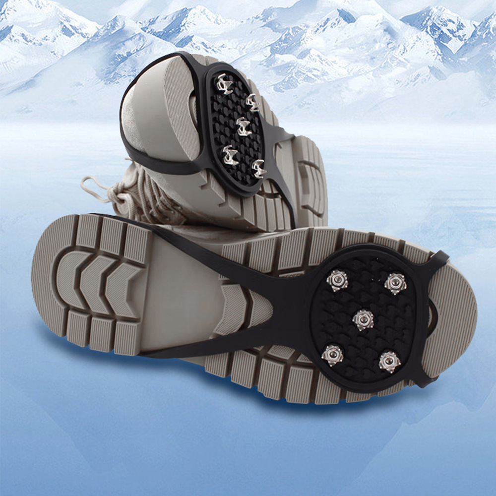 Outdoor Climbing Silicone Ice Claw Non-slip Shoe Cover Simple Nail Skates Non-falling Nail Snow Claw Hiking Waterproof Anti-fall Shoe