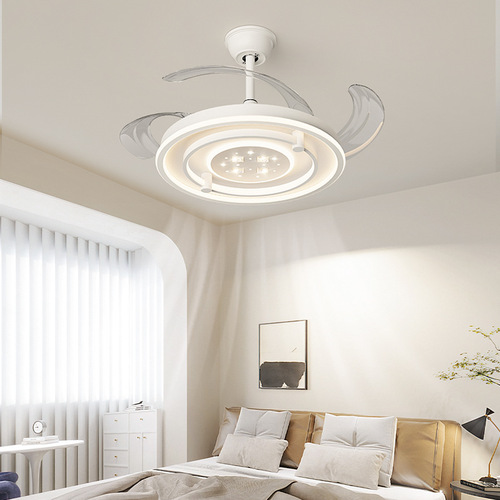 风扇灯变频隐形餐厅吊扇灯新款创意个性极简卧室客厅电扇吊灯
