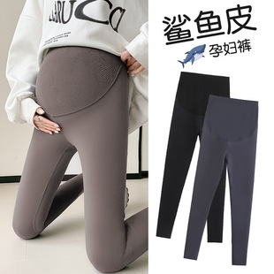 Pregnant women's clothing pregnant women's honeycomb elastic belly support shark leggings 2023 spring and autumn outerwear fashion pregnant women's pants