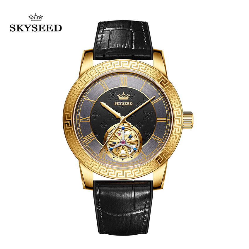 Skyseed Authentic Watch Original Cut Out Flywheel Men's Watch Business High-End Mechanical Watch Luxury Watch
