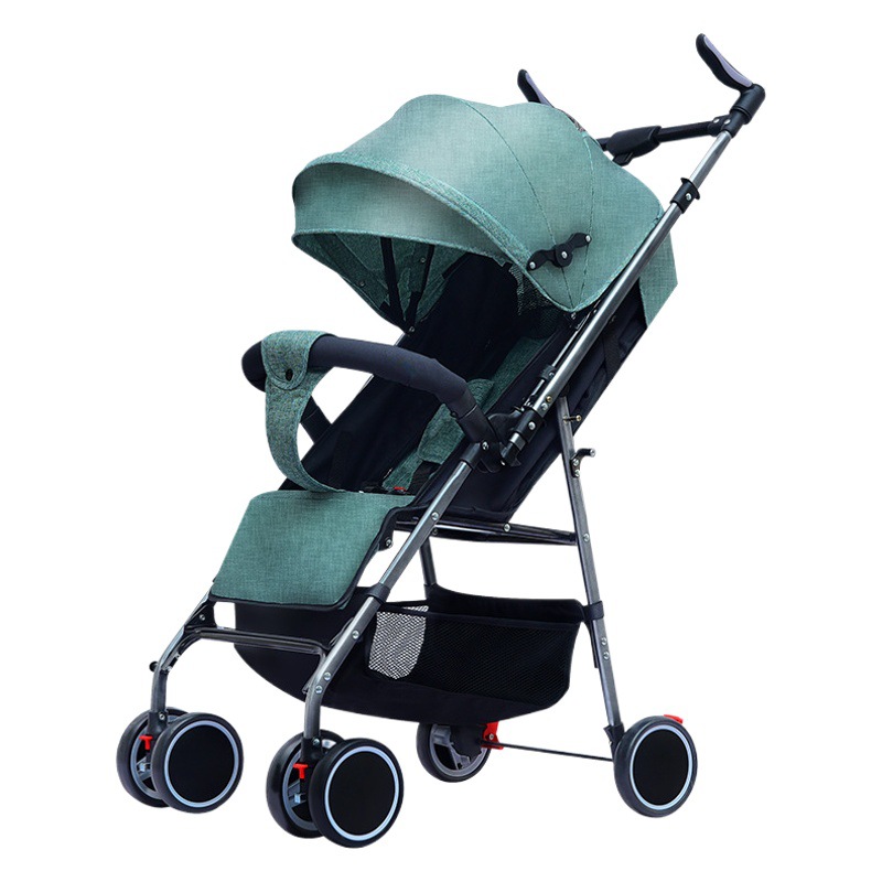 Cochecito de bebé portátil de dos vías de un clic plegable amortiguador 0 a 3 años de edad bebé excursión simple paraguas cochecito