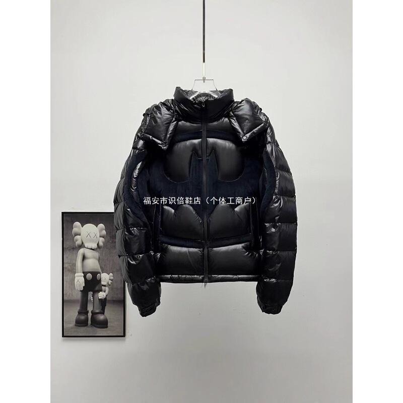 Solander Men's Batman Collaboration Black Hooded down Jacket Thickened Warm Anti-Wrinkle