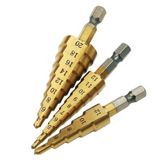 Hexagonal Metric Tapered Hole Saw Metal Drilling Straight Slot Bit Step Drill Bit Hole Drilling Drill Bit Electric Tool Accessory Kit
