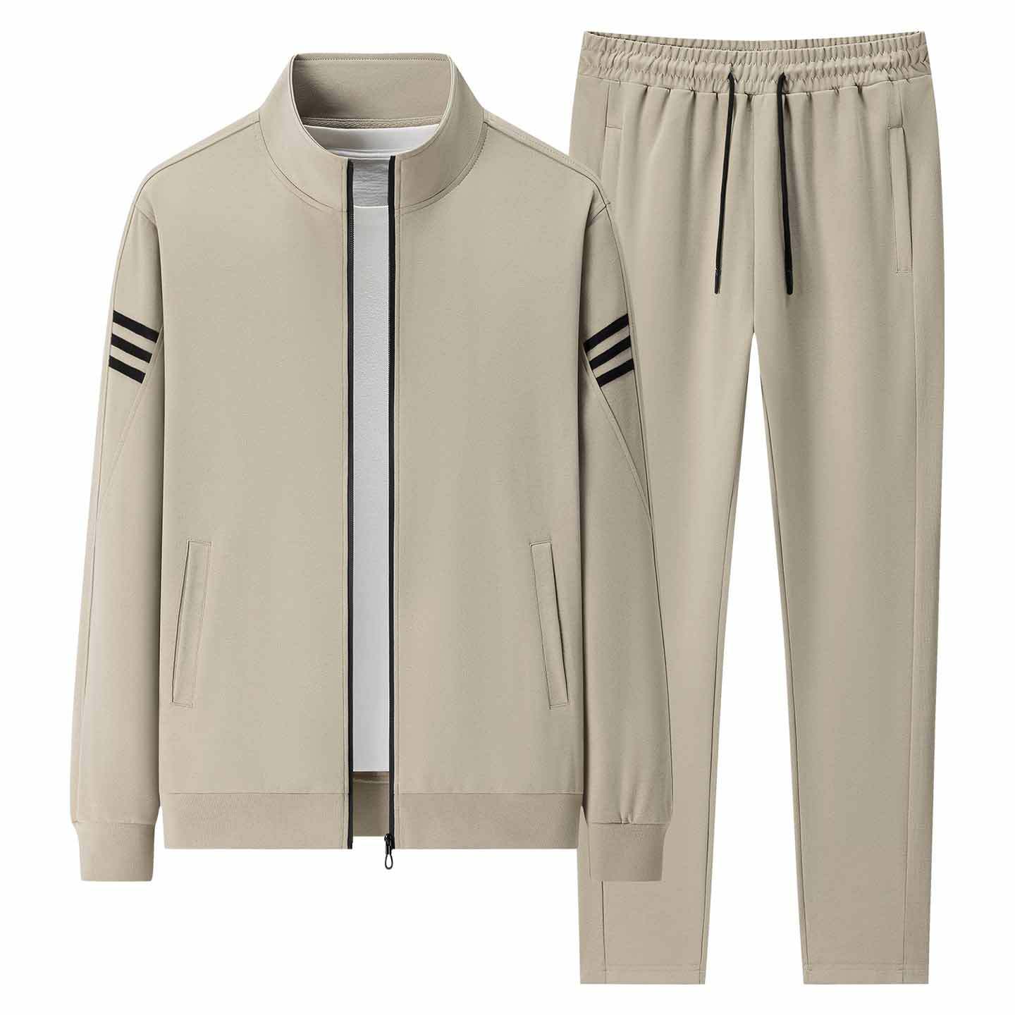 Trajes de otoño transfronterizos de mediana edad, trajes deportivos de primavera y otoño para hombres, pantalones casuales para papá, dos piezas, tamaño extra grande