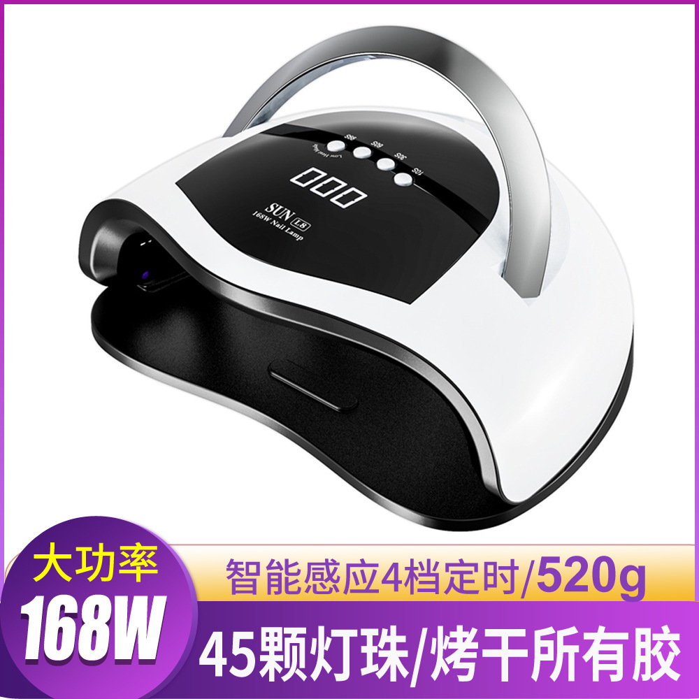 Lámpara de uñas de alta potencia, sensor inteligente, sincronización, fototerapia, máquina de uñas, lámpara de horneado de uñas LED, no máquina de uñas de mano negra