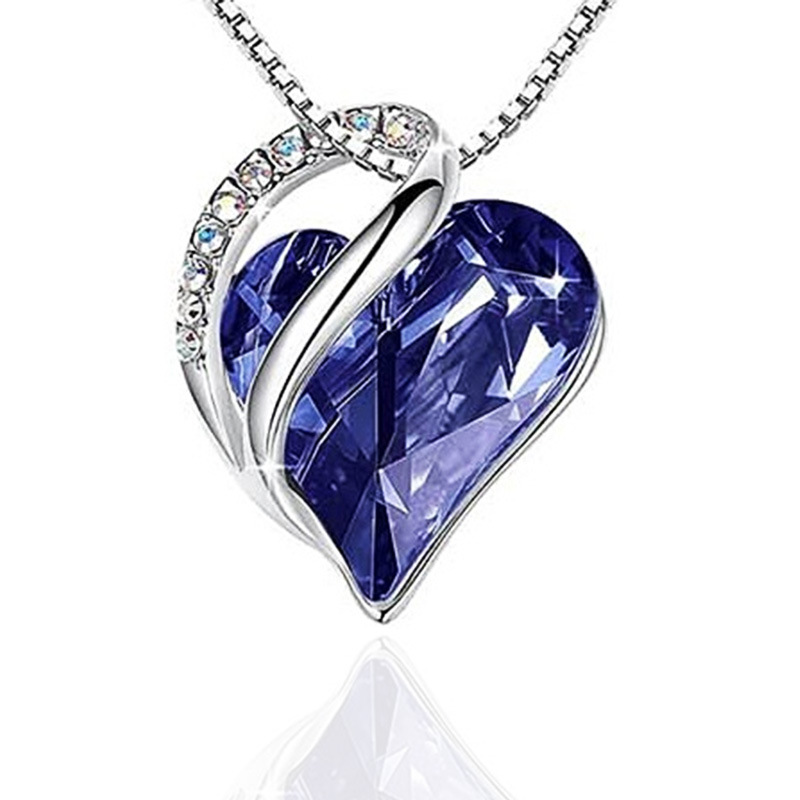 Fashion Heart Shape Artificial Crystal Plating Rhinestones Pendant Necklace 1 Piece display picture 3