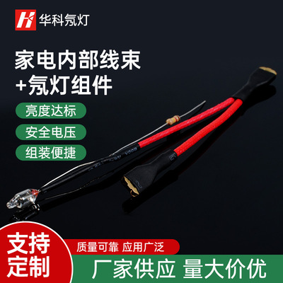 【厂家供应】4*10mm 5*13mm 红色氖灯组件 家电内部线束带接插件