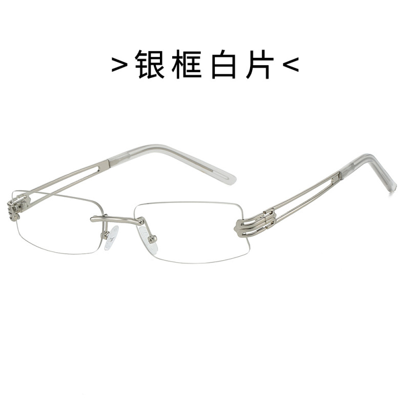 新款时尚无框金属墨镜女高智感御姐风高级感防紫外线太阳镜20521|undefined