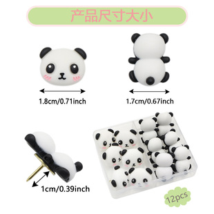 Amazon new 12 creative panda pushpins cork board photo wall postcard notes fixed nails wholesale