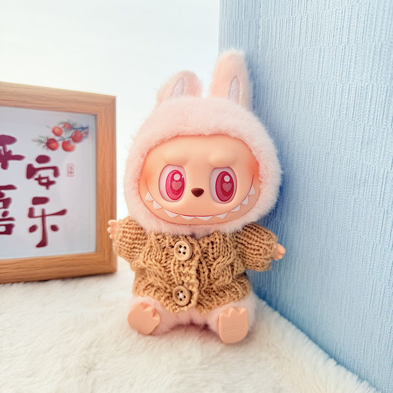 Solo ropa] Llavero de primera y segunda generación Labubu colgante de ropa Rabubu ropa de bebé suéter de punto traje de sombrero