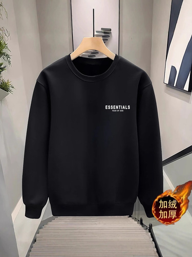 European Station Autumn/Winter New Arrival Trend Brand Crew Neck Fleece Print Hoodie, Versatile Casual Youth and Men