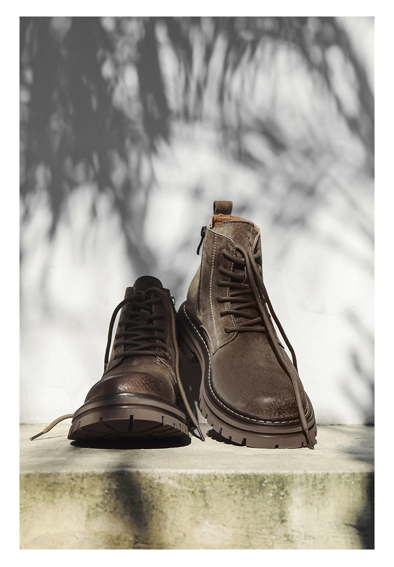 Nouvelles bottes courtes tendance d'automne, grandes bottes jaunes assorties, bottes de travail pour hommes, chaussures pour hommes_voghion.com