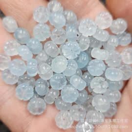 海蓝宝南瓜珠玉石散珠蓝色石英岩玉福瓜玉扣算盘珠隔片隔珠饰品珠
