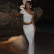 European and American Style 2025 Summer Foreign Trade New Fashion Street Creative Oblique Collar Shoulder Elegant Elegant Slim Dress suit