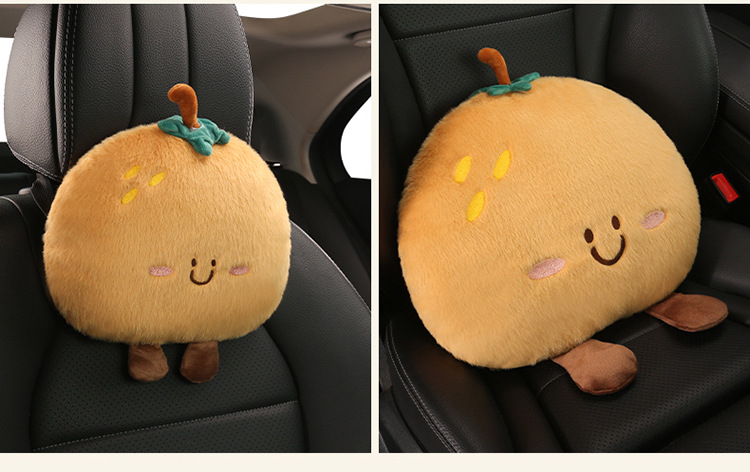 Car Headrest and Lumbar Support, Fruit Apple Head Pillow, Lumbar Pillow, Neck Pillow, Cute Cartoon Apple-Shaped Headrest and Lumbar Support