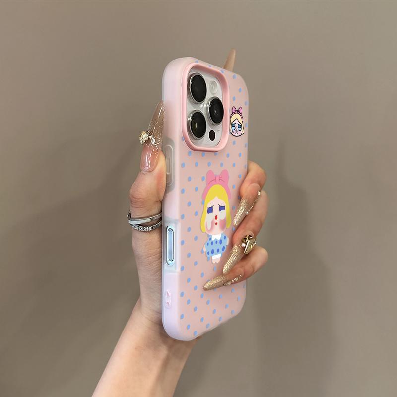 二合一果冻哭泣女孩适用苹果16promax手机壳肤感iphone15保护套14|undefined