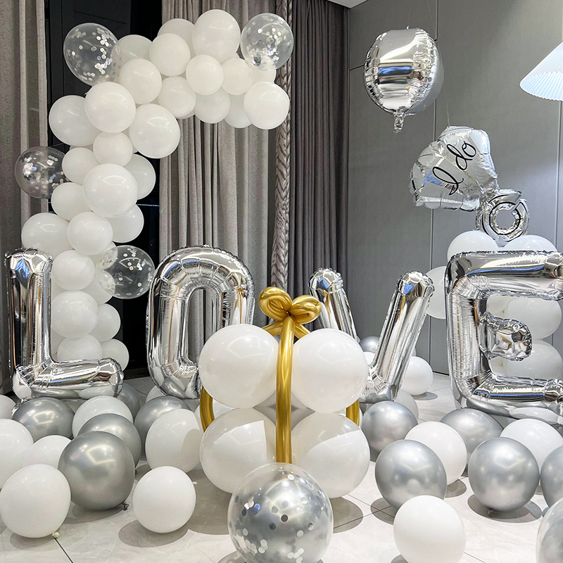 Little Red Book recommend Qixi decoration Balloon Girl surprise confession atmosphere layout balloon wedding room decoration balloon