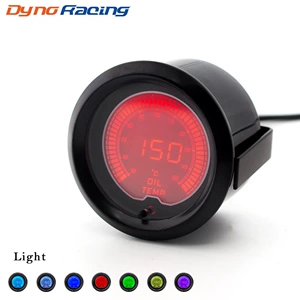 Car modified 52mm oil temperature gauge 7 kinds of background lights LCD display car oil temperature gauge 50-140 ℃