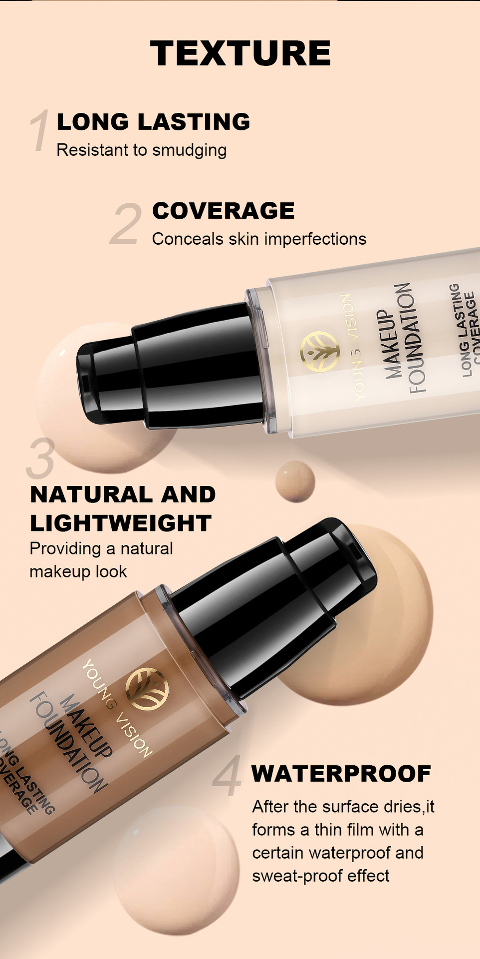 YOUNG VISION Press Foundation Matte, non-smudge, contouring and facial modifying Foundation Item Picture