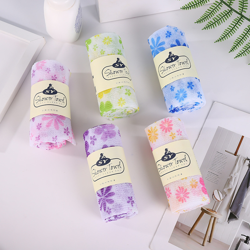 Rubbing Bath Towel Five-color Printed Adult Double-sided Korean Bath Towel Home Bath Wholesale No Skin Injury and Skin-friendly Mud