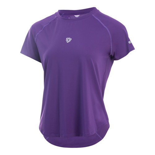 Women's Summer Reflective Print Quick-Dry Top Breathable Mesh Crew Neck Fitness Short Sleeve Running Jump Rope Sports Clothing