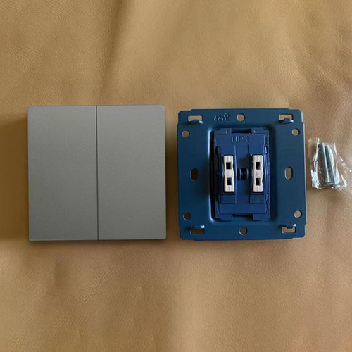 13a electrical socket usb curved frame panel light switch 146 type double household concealed frameless switch gray