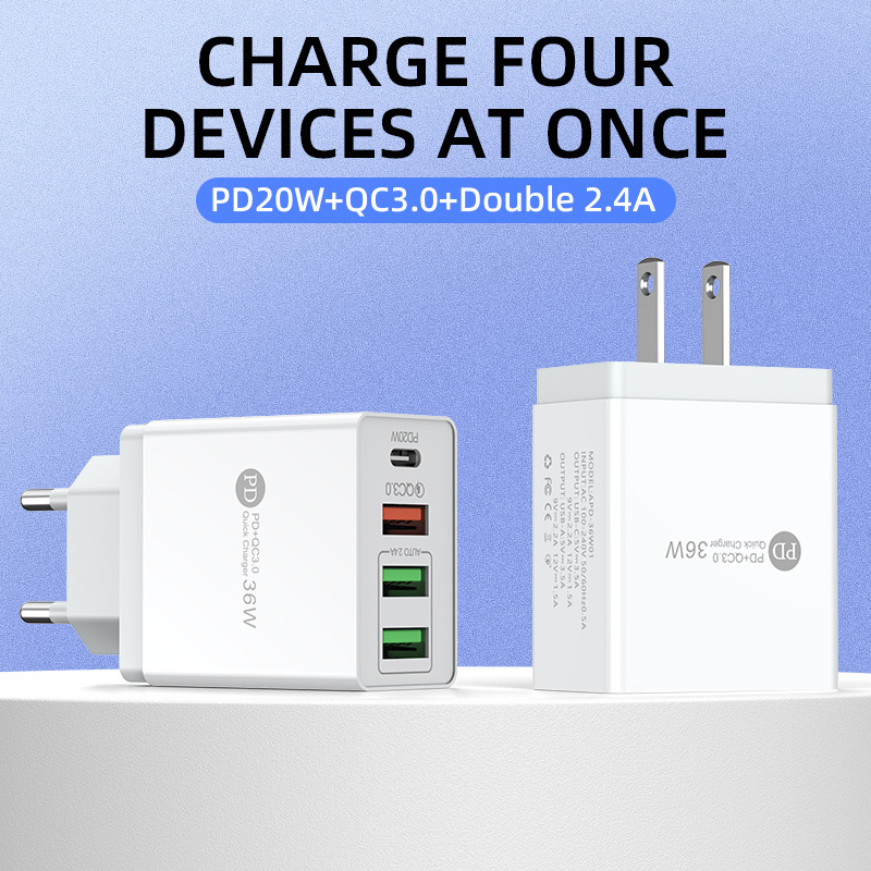Spécification du chargeur mobile, tête de charge multi-port PD20W adaptée aux chargeurs de téléphone iPhone et Apple_voghion.com