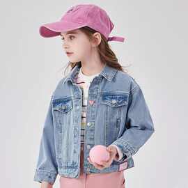 女童牛仔外套儿童2025春秋季新款女孩牛仔衣洋气休闲中大童牛仔衣