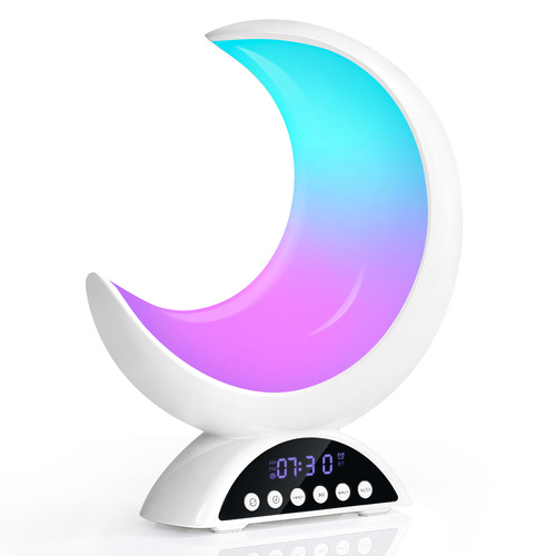 K6 Moon-Shaped Wired Bluetooth Speaker with Touch Control, Adjustable Pickup Atmosphere Lighting, Alarm Function, Suitable for Multiple Scenes