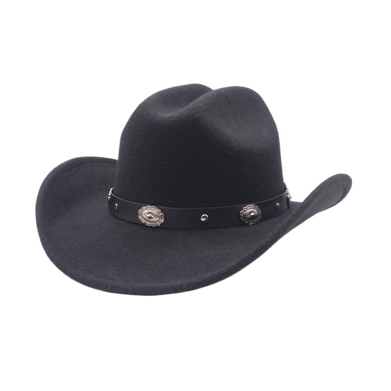 Cross-border Amazon AliExpress new Western cowboy hat men and women woolen hat big brim hat ethnic style Jazz hat