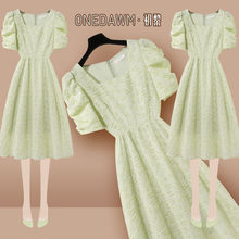 新款连衣裙女夏季2025新款小个子法式温柔高级感方领森系仙女裙