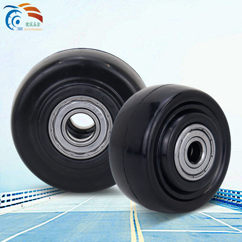 Medium-Sized Caster Wheel 2inch 2.5inch Rubber Single Wheel Industrial Equipment Wheel Barbecue Grill Oven Wheel with Bearing Silent