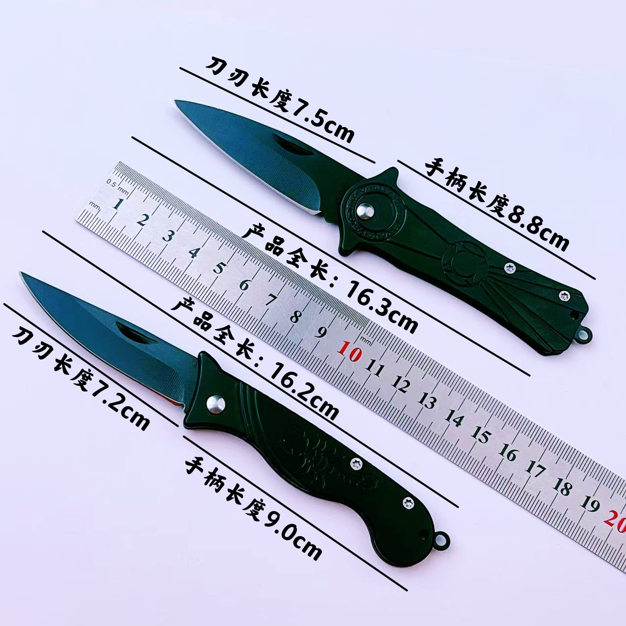 批发博斯顿单个不锈钢开刃小刀 折叠户外随身携带水果刀 防身小刀