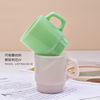 Household glass has a colorful water cup creative ceramic jade glass glass simple retro marker cup overlap cup