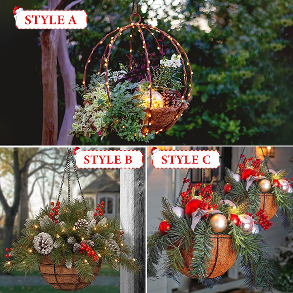 Day Decoration Wreath Artificial Christmas Basket_voghion.com