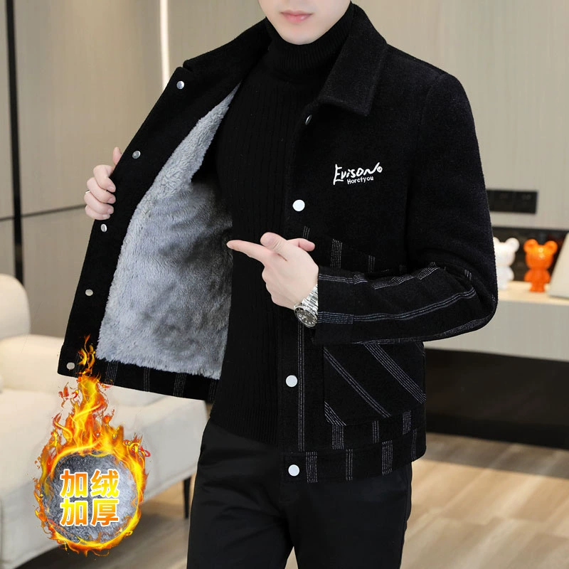 Взрывная зимняя мужская плюшевая толстая шерстяная куртка