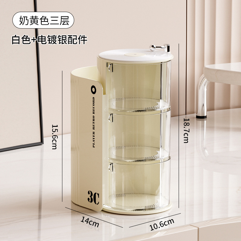 La Caja de almacenamiento de polvo gira a prueba de polvo, la Mesa de belleza, los huevos, el colchón de aire, la cómoda, el cepillo de maquillaje de lápiz labial de varias capas y el estante de objetos.