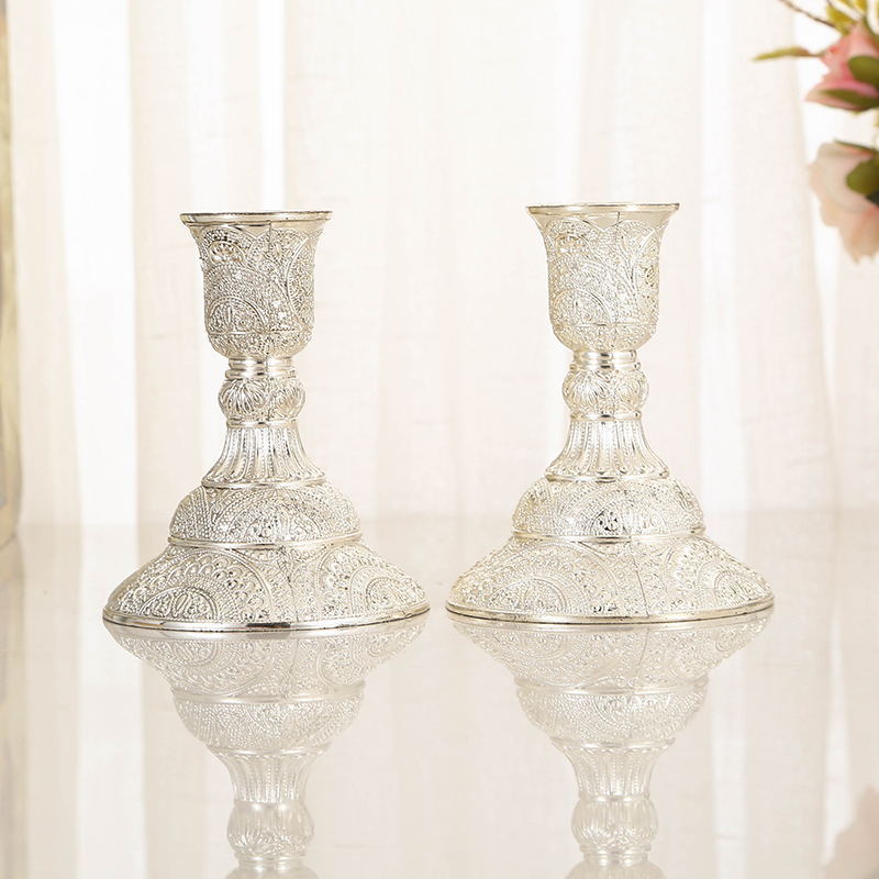 Cinco cabezas de tres cabezas candelabro candelabro europeo mesa de comedor cena de hotel decoración para el hogar decoración candelabro metal