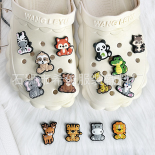 Animal shoes flower cute crocodile panda shoes buckle garden shoes accessories hole shoes diy accessories pvc soft rubber decorative buckle