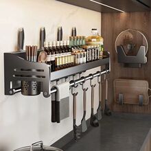 刀架304不锈钢置物架特厚厨房置物架免打孔筷子架调料架厨房挂件