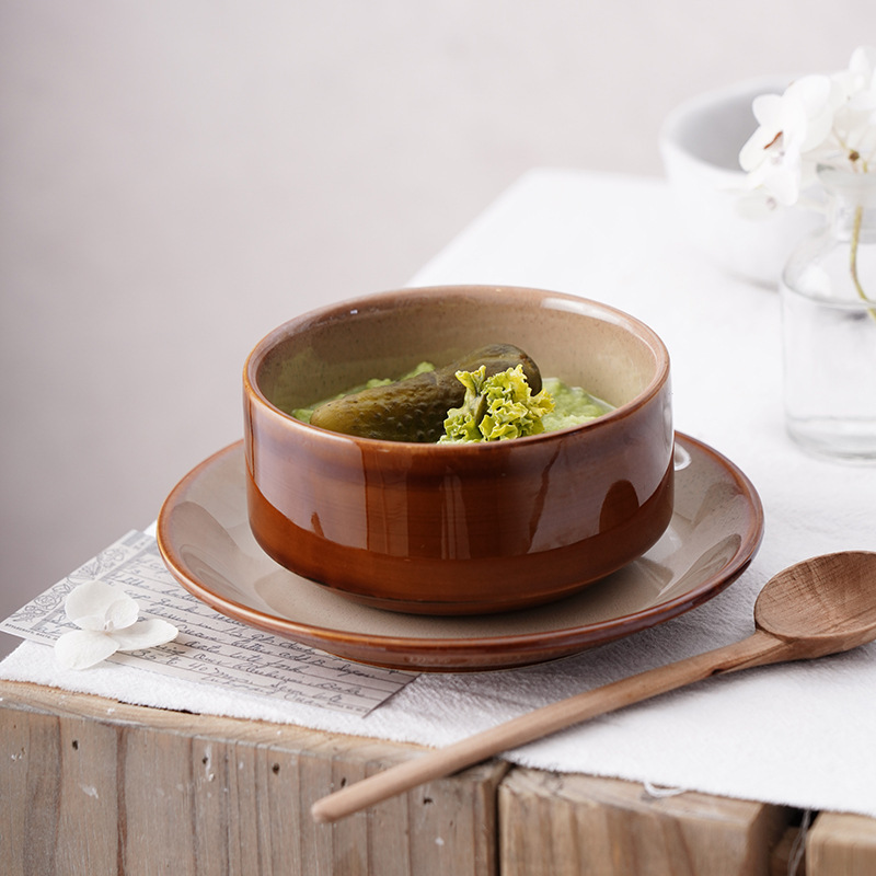 Horno de cerámica de ensalada de frutas cubiertos azucarados dulces de agua de desayuno de sopa de diseño creativo