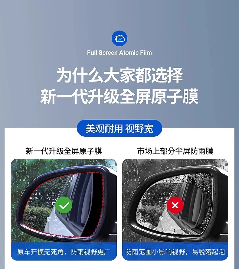 Rearview Mirror Rain-proof Film Reversing Mirror Reflective Car Artifact Rain-proof Fog-proof Glass Window Rainy Day Film