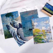 世界名画系列L型文件夹莫奈梵高油画A4单片夹学生办公资料收纳袋