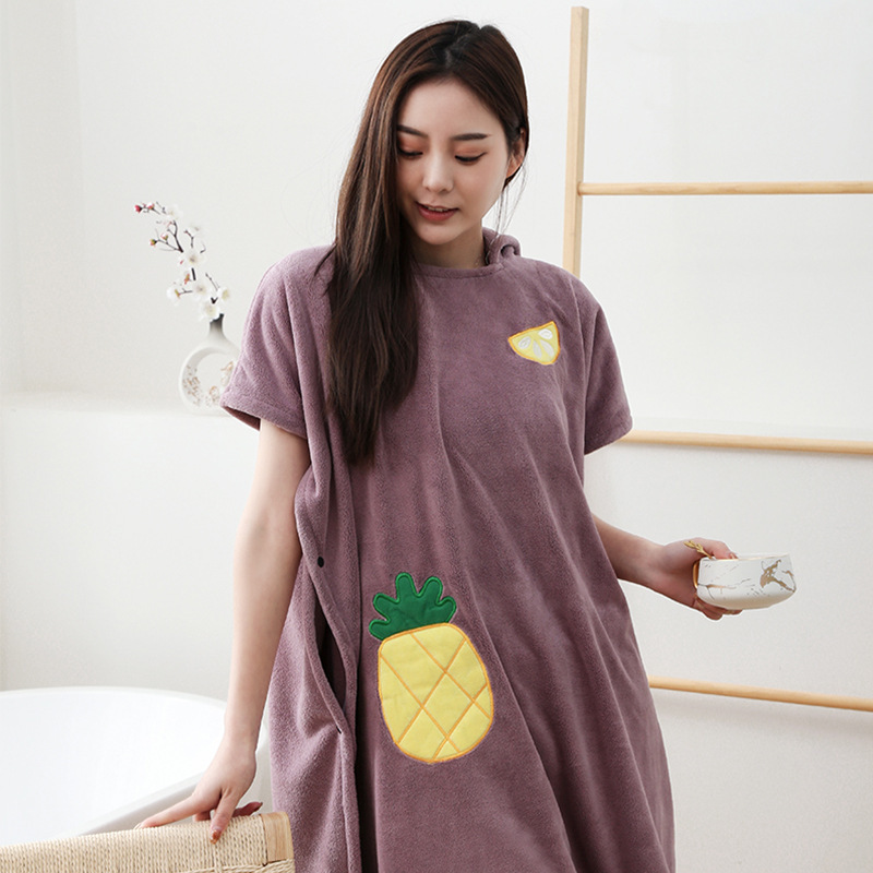 목욕 가운 가정용 목욕 목욕 목욕 타월 가구 매일 사용 산호 양털 성인 후드 부드러운 물 흡수 목욕 원피스 여성의 두꺼운