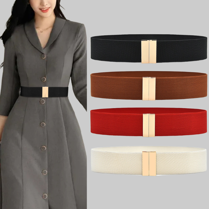 Elastic Waistband for Women, Fashionable and Versatile, Suitable for Coats and Dresses, Simple Korean Style Waist Cincher, Elastic Wide Belt Elastic Waistband for Women, Fashionable and Versatile, Suitable for Coats and Dresses, Simple Korean Style Waist Cincher, Elastic Wide Belt