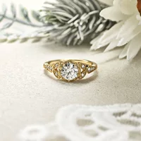 Dunli Jewellery трансграничный 925 стерлингового серебра позолоченный блеск Мосанг бриллиантовое кольцо женский легкий экстравагантный стиль высокого уровня ювелирные изделия