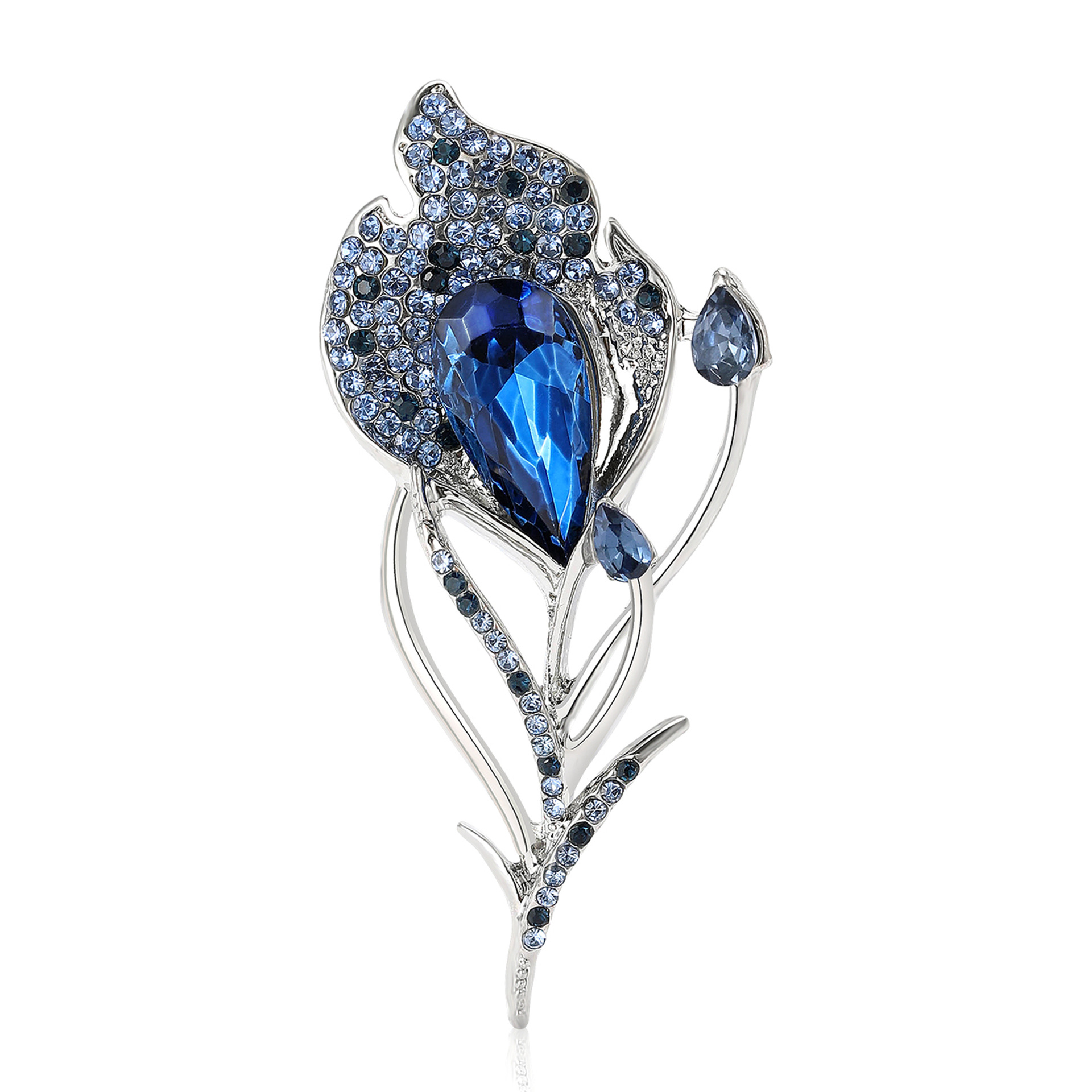 Damenbrosche Vintage Perlen Kristall Schmetterling Blume Pin_voghion.com