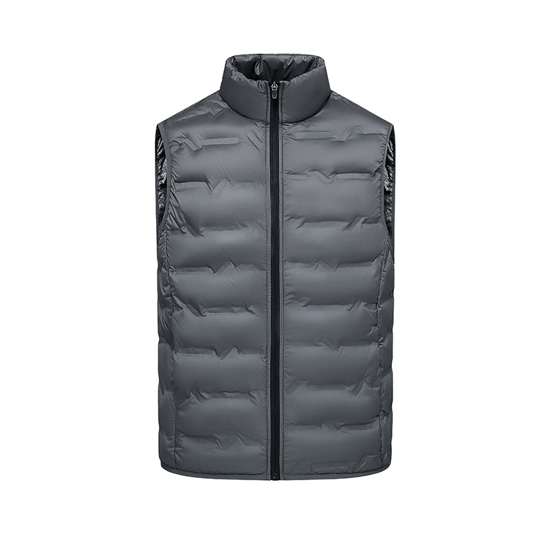 Golf down Vest Men's Stand-Up Collar Windproof Warm Jacket Autumn and Winter Lightweight Pure Color Slim Men's Vest Vest