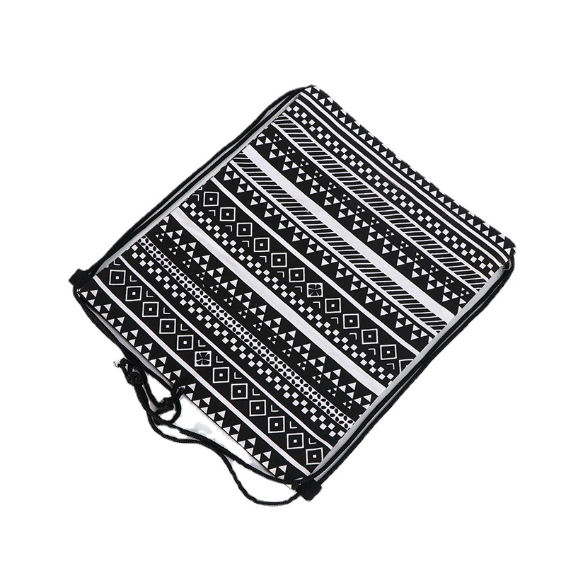 Fábrica al por mayor negro y blanco de algodón grueso bolsa de cordón de lona mochila personalizada Cordón de estudiante mochila